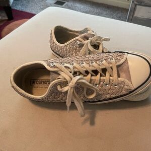 Converse Beige Swede Woven Sneakers